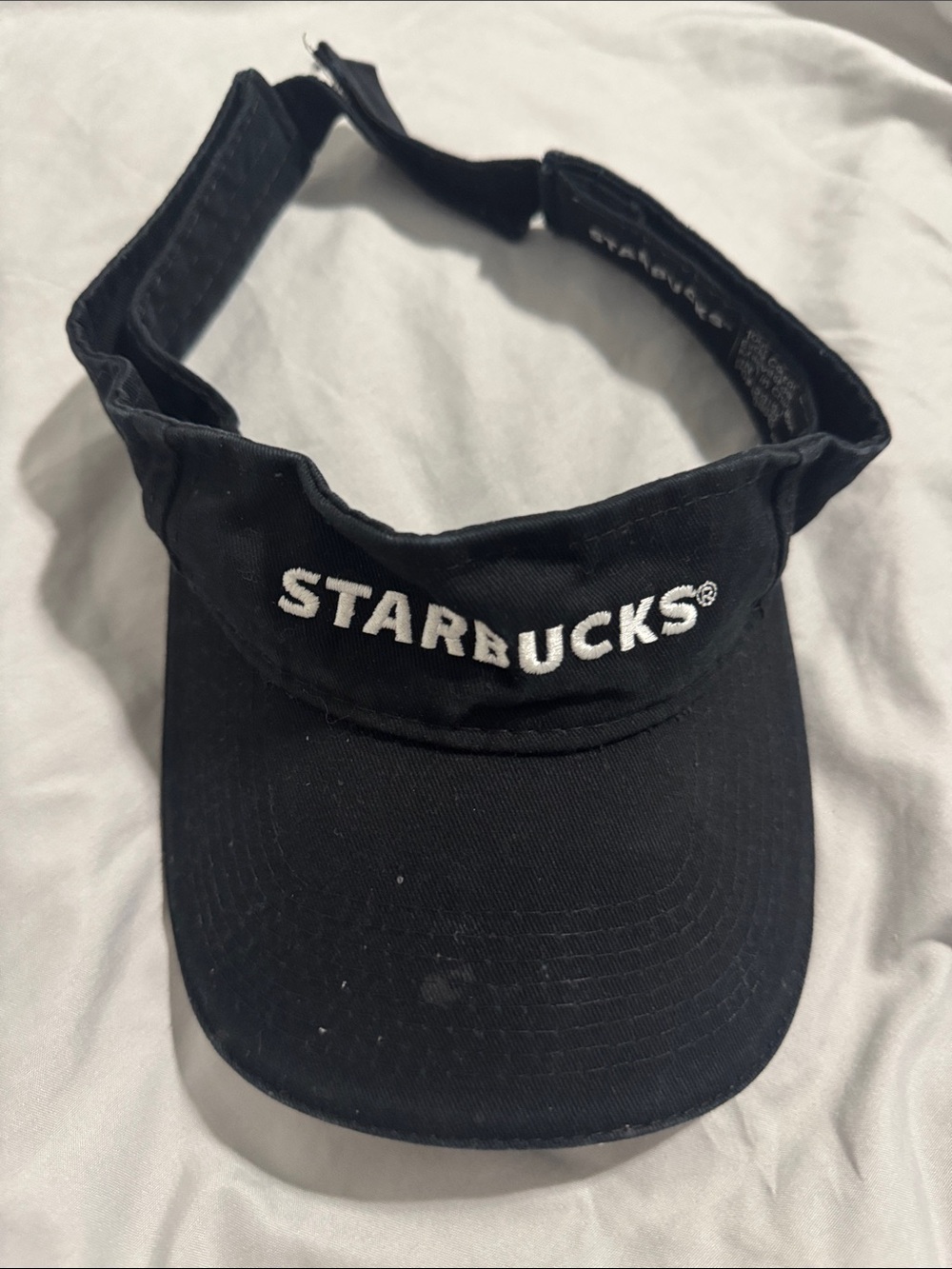 Starbucks Black Visor with White Embroidered Logo